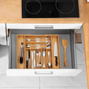Bamboo Drawer Organizer, 2 Pack - Expandable Silverware Organizer & Utensil Drawer Organizer, Cutlery Tray with Dividers, 7-9 Slots- Premium Kitchen Organizer for Utensils & Flatware (Natural) by CozyNest Decor