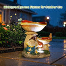 Garden Gnome Statue, Solar Powered Gnome Figurine with Mushroom Decor, Waterproof Resin Lawn Ornamnets for Outdoor Patio Yard Home Tabletop Deocr, Ideal Gifts for Mom by GreenHaven Gardens