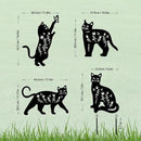 4 Pack Cat Metal Garden Decorative Stakes, Weather Proof Silhouette Statues for Yard, Patio,Outdoor Decor for Cat Lovers and Pet Owners by CozyNest Decor