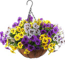 18 Bundles Artificial Fake Pansy Flowers for Outdoor, Faux UV Resistant Silk Pansies Flowers for Outside Planter Front Door Porch Yard Patio Window Box Home Decor (18, Purple, Yellow, White) by CozyNest Decor