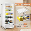 Tylza Commercial Refrigerator with Glass Door Display Beverage Fridge, 14.8 Cu Ft Upright Beverage Cooler Merchandiser with Rebound Door, Low Noise, Fast Cooling, White by CozyNest Decor