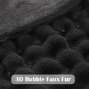NEWCOSPLAY Faux Fur Twin Blanket Black Bubble Blanket Thick Warm Soft for Couch Sofa Bed 550GSM (Black, Twin(60"x80")) by CozyNest Decor