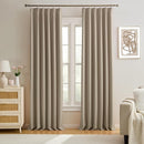 KEQIAOSUOCAI Pinch Pleated Window Curtain Panels 150 Inches Long Light Blocking Solid Ceiling Floor Pleated Curtains Hooks Track Privacy Memory Shape Drape for Living Room,Khaki,40x150, Set of 2 by TinyTreasures Baby Boutique