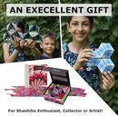 Shashibo Limited Edition Gartel Shape Shifting Box - Award-Winning, Patented Fidget Cube w/ 36 Rare Earth Magnets - Designed by Digital Art Pioneer Laurence Gartel (4 Pack) by TinyTreasures Baby Boutique