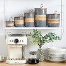 Spice Jars with Airtight Lid, Coffee Container Canister Kitchen Food Storage Jars for Spice Sugar Tea Bag, Stackable Decorative Jars for Countertop, Grey & 37oz by CozyNest Decor