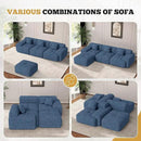 122" Modern L Shaped Modular Sectional Sofa, Boneless Couches for Living Room with Ottoman,4 Seater Convertible Chenille Cloud Couch Sofa Set, No Assembly Required, Blue 1 PCS by CozyNest Decor
