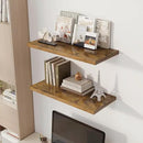 30" Floating Shelves for Wall, 12" Deep Slim Rustic Brown Floating Shelves, Wall-Mounted Shelves for Bedroom, Living Room, Kitchen, Bathroom - Set of 2 by CozyNest Decor