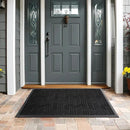 Mibao Front Door Mat Outside Entrance, Durable Outdoor Indoor Mat, Low Profile Heavy Duty Doormat, Non-Slip, Traps Dirt and Moisture, Easy Clean Patio Porch Entryway Mat, 24" x 36", Black by CozyNest Decor