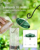 Metal Tube Bird Feeders for Outdoors Hanging,Finch Feeders for Outside,Chew-Proof Hanging Birdfeeder,Squirrel-Proof 6 Ports Bird Feeder 13 Inch,Anti-Rust,Green,1 Pack(Seed is not Included) by CozyNest Decor