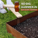 Worth Garden 6 Pack Pre-Rusted Cor-Ten Steel Landscape Edging - 40" L x 5.5" H Each (20ft Total) - No-Dig Hammer-in Heavy Duty 14-Gauge Metal Border w/ 7 Clips & Gloves - Edge for Lawn Yard by CozyNest Decor