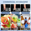 Ice Maker Commercial Ice Machine Large Capacity Stainless Steel 500 Lbs/24H Industrial Ice Machine, 350 Lbs Storage Commercial Ice Machines Free Standing, Cubes Ice Makers Commercial by CozyNest Decor