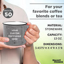 DISCOUNT PROMOS Custom Ceramic Campfire Coffee Mugs 13 oz. Set of 50, Personalized Bulk Pack - Perfect for Tea, Espresso, Cappuccino, Hot Cocoa - Grey by TinyTreasures Baby Boutique