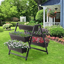 Raised Garden Planter Bed, Tiered Planter Stand with 5 Boxes (Brown), 26" Long*36.5" Wide*31" Tall, Good for Herbs, Flowers, or Vegetables in Patio Balcony Indoor Outdoor by GreenHaven Gardens