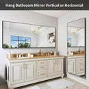 30x72inch Bathroom Mirror, Black Rectangle Mirror with Thin Frame, Large Rectangular Wall Mirror for Bathroom, Living Roomm, Hair Salon, Big Farmehouse Mirror Hang Horizontal/Vertical by CozyNest Decor