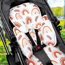 Pea Pod Baby Car Seat Head Support for Newborn, 2 in 1 Infant Car Seat Head Support for Boys Girls Extra Soft Breathable Baby Car Seat Cushion Insert for Strollers, Swings, and Bouncers, Boho Rainbow by TinyTreasures Baby Boutique