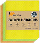 Swedish Dishcloths for Kitchen | 6 Pack Dish Towels Cellulose Sponge Cloths | Non-Scratch Reusable Paper Towels Washable | No Odor Fast Drying Swedish Cloths, Multicolor by CozyNest Decor