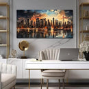 New York Skyline Wall Art for Office,Modern Living Room Wall Paintings City Wall Decor for Bedroom 29 x 59 Inch by CozyNest Decor