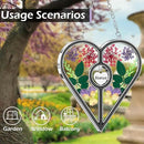 KY&BOSAM Heart Suncatcher Sister Stained Glass for windsows Hanging Wind Chimes with Pressed Real Flower Heart in Glass with Metal Trim Heart Charm Birthday Gift for Sister Mothers Day Christmas Decor by GreenHaven Gardens