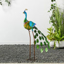 Glitzhome Metal Standing Peacock Garden Statue with Stakes Outdoor Decoration, 32" H by GreenHaven Gardens