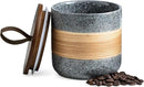Ceramic Jar with Lid Airtight, Coffee Container Kitchen Food Storage Jars for Spice Sugar Tea Bag, Stackable Decorative Jars for Countertop, Grey & 18oz by CozyNest Decor