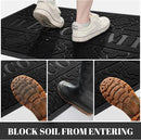 Yimobra Welcome Mat Outdoor Indoor, All-Season Waterproof Front Door Mat Outside Entrance, All-Weather Heavy Duty Non-Slip Doormat, Low Profile Porch Patio Entrance Mats, 47x32, Black
