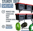 StoreYourBoard 2-Pack Heavy Duty Wall Shelves – Wall-Mounted Garage Storage Shelving and Organization for Sheds, Closets, or Utility Rooms – Holds 200 lbs, 1ft x 4ft, Hammered Gray by GreenHaven Gardens