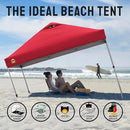 CROWN SHADES 10x10 Pop Up Canopy Tent - Patented Center Lock One Push Instant Outdoor Canopy Beach Tent with STO-N-Go Bag 8 Stakes & 4 Sand Bags，Red by GreenHaven Gardens