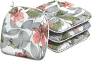 Indoor/Outdoor Chair Cushions 16x17 Inch, Patio Chair Cushions with Ties, All Weather Seat Cushions for Patio Furniture Home Garden Chair Use, Set of 4, Clemens Noir Pink by GreenHaven Gardens