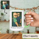 Personalized Coffee Mug, Custom Drawing Portrait Gift, Funny Customized Coffee Gift for Men & Women, Custom Mugs with Pictures, Light Green 15oz Customized Ceramic Tea Cup by TinyTreasures Baby Boutique