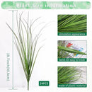 24Pcs Artificial Grass Plants, Faux Shrubs Wheat Grass, Artificial Tall Grass Fake Plants for Outdoor Decor,Artificial Greenery Stems Weed for Room Indoor Home Decor（Green Red Tail） by GreenHaven Gardens