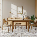 Floral 8x10 Area Rugs for Living Room, Washable Large Bedroom Rug, Soft Non Slip Carpet, Stain Resistant Low Pile Carpets for Indoor Under Table Dining Home Office Nursery, Beige by TinyTreasures Baby Boutique