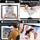 Diamond Painting Light Pad A3, LED Light Box Tracer w/Magnetic Clip & Pen Holder, 3 Level Brightness USB Power Dimmable Brightness Artcraft Tracing Light Pad for Drawing Sketching Diamond Painting by TinyTreasures Baby Boutique