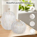2Pcs Halloween Pumpkin Artificial Resin Pumpkins Decor for Mantel Harvest Autumn Tabletop Decoration Gold Fall Pumpkin Decorations Thanksgiving Table Centerpieces (Set B, ONE Size) by CozyNest Decor