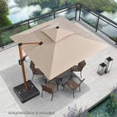 PURPLE LEAF Patio Umbrella with Base Outdoor Square Umbrella Large Cantilever Umbrella Windproof Offset Umbrella Heavy Duty Sun Umbrella for Garden Deck Pool Patio, 9ft Beige by GreenHaven Gardens