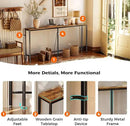SUPERJARE 70 Inch Console Table with Outlet, Sofa Table with Charging Station, Narrow Entryway Table, Skinny Hallway Table, for Living Room, Rustic Brown by CozyNest Decor