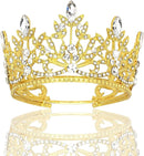 CAVETEE Mini Crown Cake Topper, Small Princess Tiara Crystal Crown Flower Bouquets Accessories for Cake Topper, Flower Arrangements and Decorations (gold) by TinyTreasures Baby Boutique
