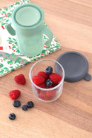 BEABA 8 oz Glass Baby Food Jars with Soft Silicone Air Tight Lids, Glass Storage Containers with Lids, Microwave and Freezer Safe Containers, Mineral by TinyTreasures Baby Boutique