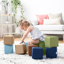 ECR4Kids SoftZone Patchwork Toddler Building Blocks, Foam Cubes, Earthtone, 12-Piece by TinyTreasures Baby Boutique