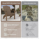 Folding HDPE Adirondack Chair, Weather-Resistant Patio Chair with Wide Armrests & High Backrest, Fire Pit Chair for Garden, Backyard, Porch,Coffee by GreenHaven Gardens