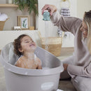 Toddler Bath Tub | Larger Bath for Bigger Kids at Bathtime | Includes Warm and Soft Foam backrest | Grippy Anti-Slip Surface | Includes Easy Drain Bath Plug | Taupe Beige by TinyTreasures Baby Boutique