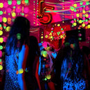 108feet Paper UV Round Dot Neon Garland Blacklight Reactive Glow in The Dark Party Supplies Streamers Glow Fluorescent Hanging Circle Dots Banners for Wedding Birthday Neon Party Decorations by TinyTreasures Baby Boutique