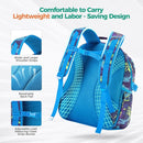 Choco Mocha Shark Backpack for Boys, Elementary School Backpack for Boys Ages 6-8 Kids Kindergarten Backpack Bookbag 17 Inch with Chest Strap, Blue by TinyTreasures Baby Boutique