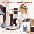 ANPABO Play Kitchen for Kids, Wooden Kitchen Playset w/Real Lights & Sounds, Coffee & Ice Maker, Microwave, Stove, 30Pcs Accessories Include Play Food, Pretend Play Set for Boys & Girls, Espresso by TinyTreasures Baby Boutique