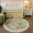 Circle Rug Impressionist-Style Vintage Round Rug 4ft Non Slip Low Pile Small Circular Rug for Bedroom Bathroom Entryway Kids Room Office College Dorm, Beige by TinyTreasures Baby Boutique