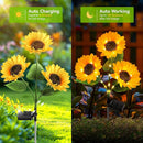 KOOPER Solar Lights Outdoor Decor - 6 Pack with 18 Sunflower Lights, Auto ON/Off, Waterproof for Garden, Patio, Backyard by GreenHaven Gardens