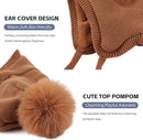 Basic Winter Baby Beanie Gloves Boys Girls Knitted Hat Pompom Kids Earflap Hats Warm Infant Toddler Beanie Mittens Set by TinyTreasures Baby Boutique