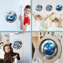 3D Ocean Animals World Wall Stickers Glow in The Dark, 4 Pcs Sharks Turtles Jellyfishs Removable Decals for Kids, Vinyl Stickers for Ceiling (Blue) by CozyNest Decor