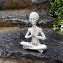 Wise Ailen Statue, Resin Medition Zen Yoga Alien Figure, Thinking Alien Sculpture for Home Indoor Outdoor Patio Lawn Yard Decor, 6.3" H by GreenHaven Gardens