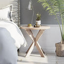 Farmhouse Cross Leg end Table, French Country Accent Side Table for Family, Dinning or Living Room, Small Spaces, Modern, Round, Vintage Grey Finish. by CozyNest Decor