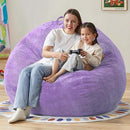 Hobestluk 4.5FT Bean Bag Chair Giant Bean Bag Chair with Filler Included Adult Bean Bag Chairs with Removable Cover for Bedroom Living Room - (Jumbo, Purple) by CozyNest Decor